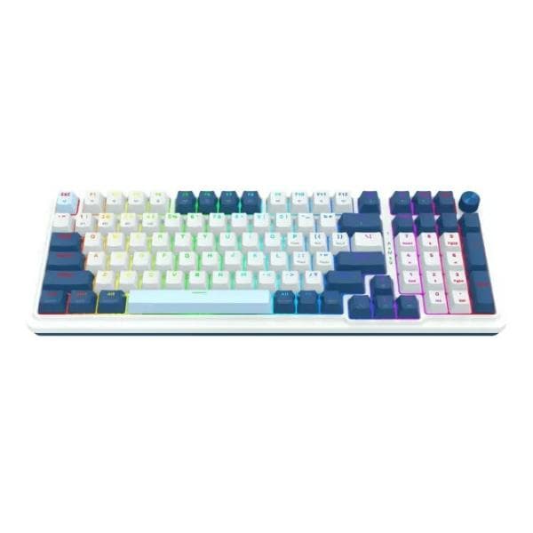 Teclado Redragon Eisa PRO K686WB RGB PRO blanco y azul