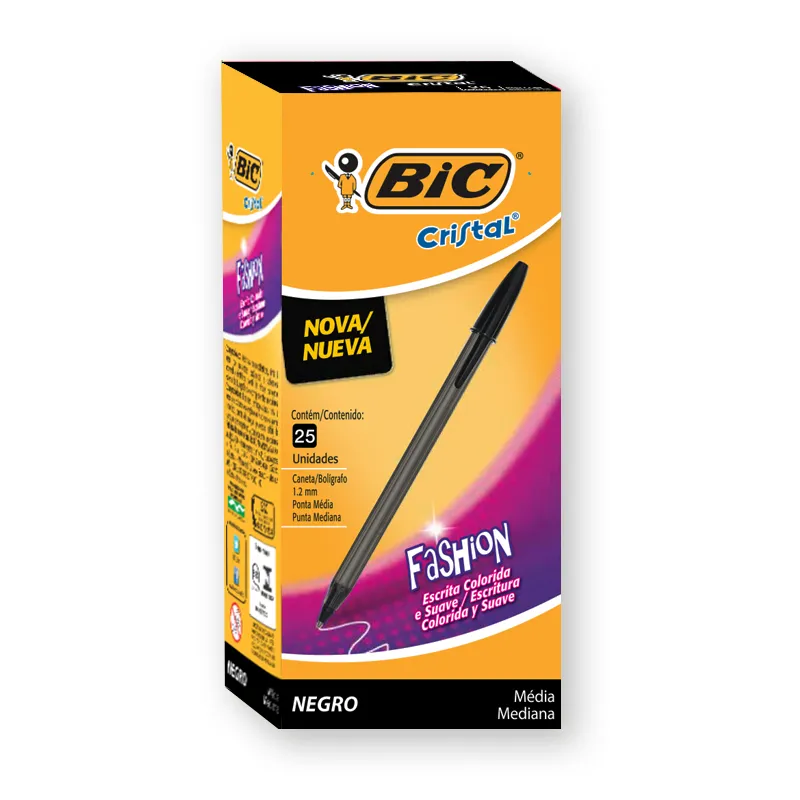 BOLIGRAFO BIC CRISTAL PUNTA 1.2MM NEGRO BOX X25U