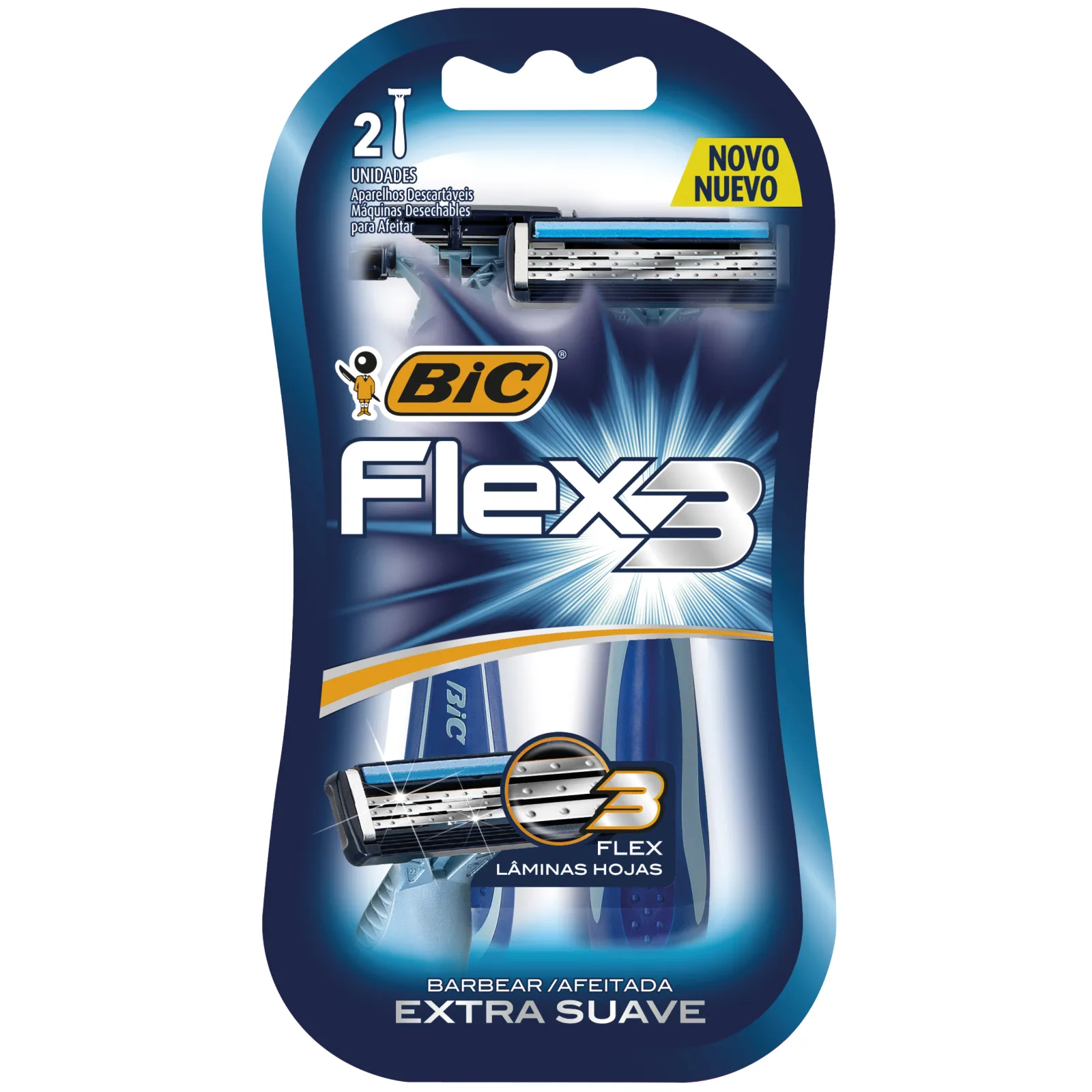 AFEITADORA BIC FLEX 3 NORMAL BLISTER X2U