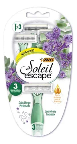 AFEITADORA BIC SOLEIL ESCAPE LAVANDA/EUCALIPTO X3U