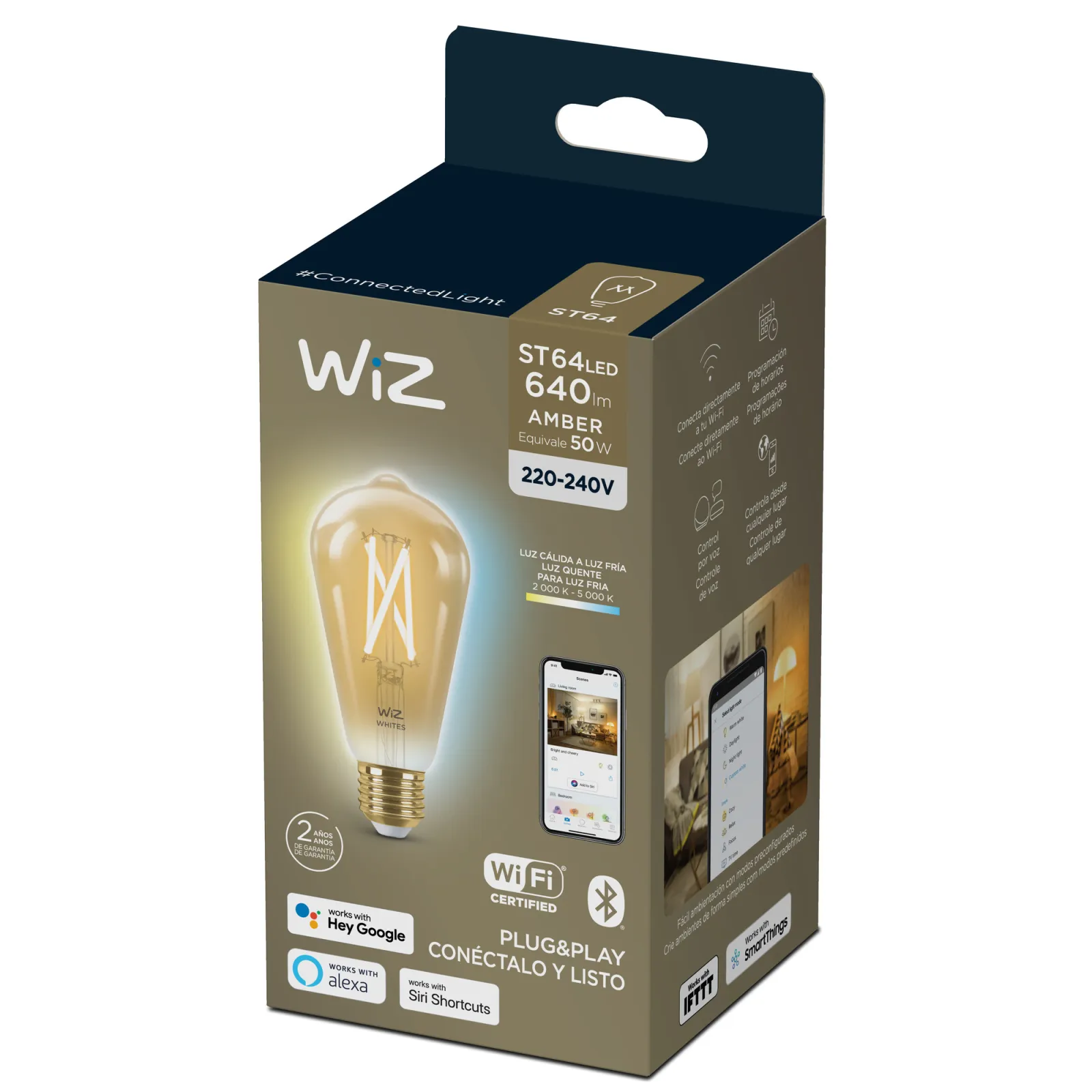 LAMPARA LED WIZ WIFI FILAMENTO EDISON E27 6.9W - 3