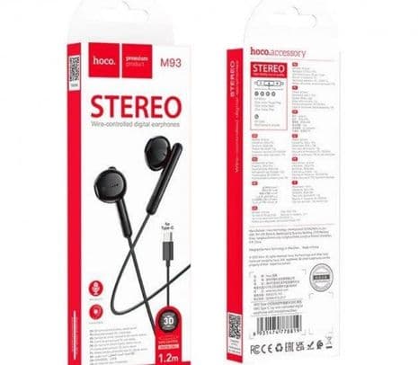 HOCO M93 EARPHONES JOY C/MIC USB-C BLACK - 2