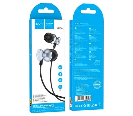 HOCO M106 EARPHONES FOUNTAIN METAL C/MIC 3.5MM - 3