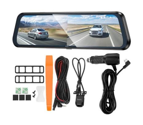 HOCO DV16 DASHCAM VIDEOCAMARA C/DISPLAY DE 9.66" P/AUTO DOBLE CANAL BK - 2