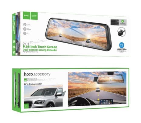 HOCO DV16 DASHCAM VIDEOCAMARA C/DISPLAY DE 9.66" P/AUTO DOBLE CANAL BK - 3