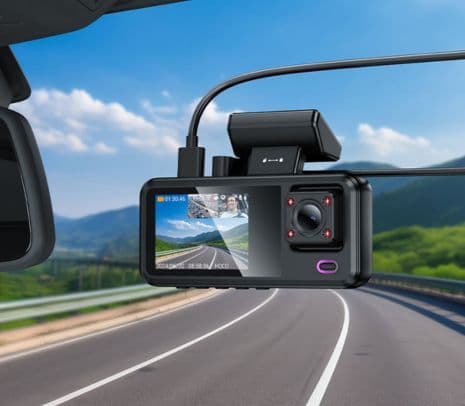 HOCO DV15 DASHCAM VIDEOCAMARA C/DISPLAY DE 2" P/AUTO TRIPLE CANAL BLACK - 3