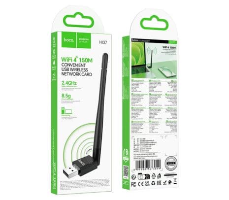 HOCO HI37 ANTENA WIFI EXTERNA USB C/1 ANTENA BLACK