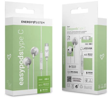 ENERGY SISTEM 459278 EARPHONES EASYPODS SNOW USB-C 1.2M - 2