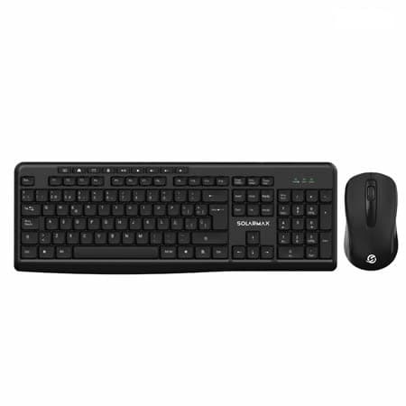 Combo Teclado + Mouse Inalámbrico Multimedia KMC2300B Negro | Solarmax