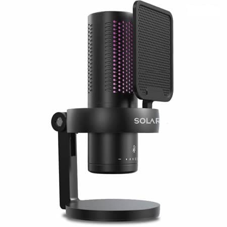 Microfono Streaming RGB USB LSM95B Filtro Pop Negro | Solarmax