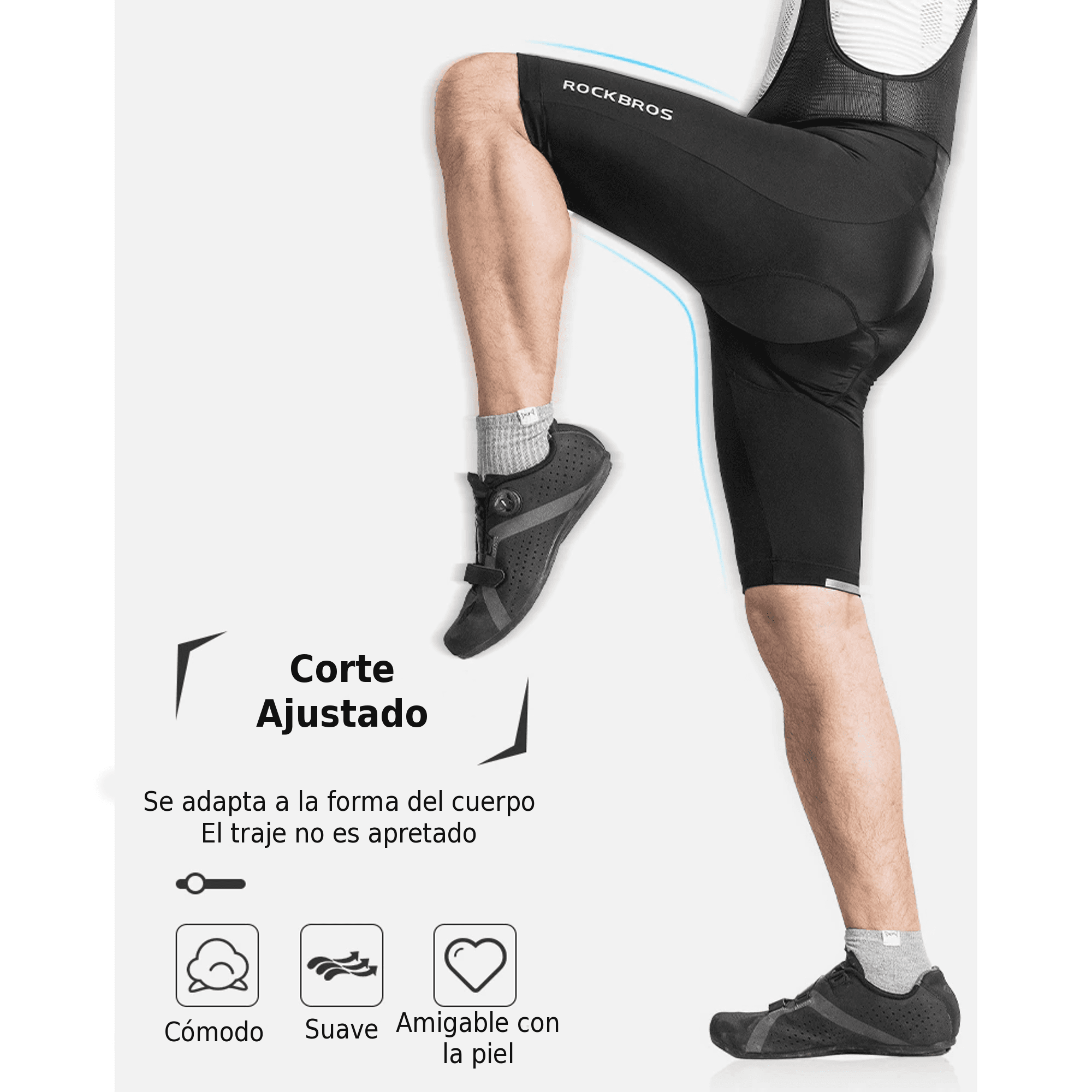 Calza Corta Con Tiradores Ciclismo Rockbros 3XL - 8