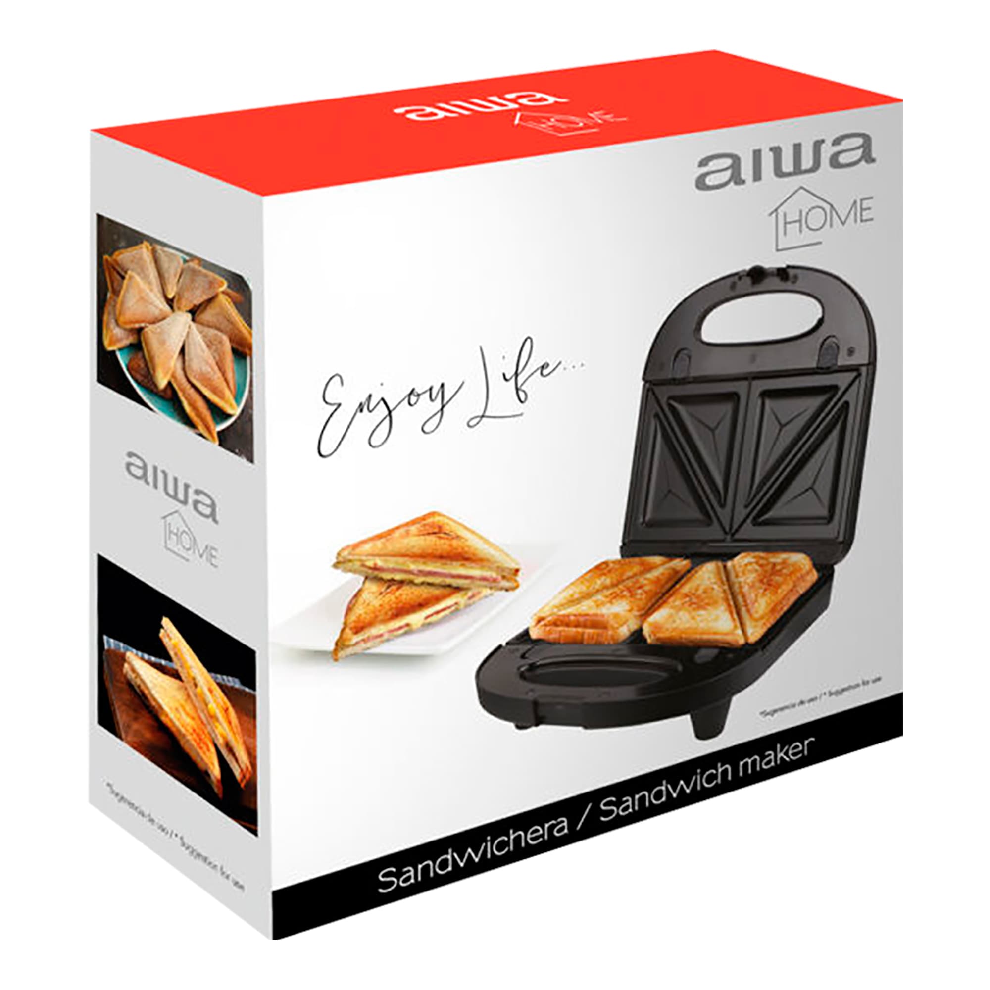 Sandwichera Aiwa Awsd5000 700w 200°c 2 Panes - 3