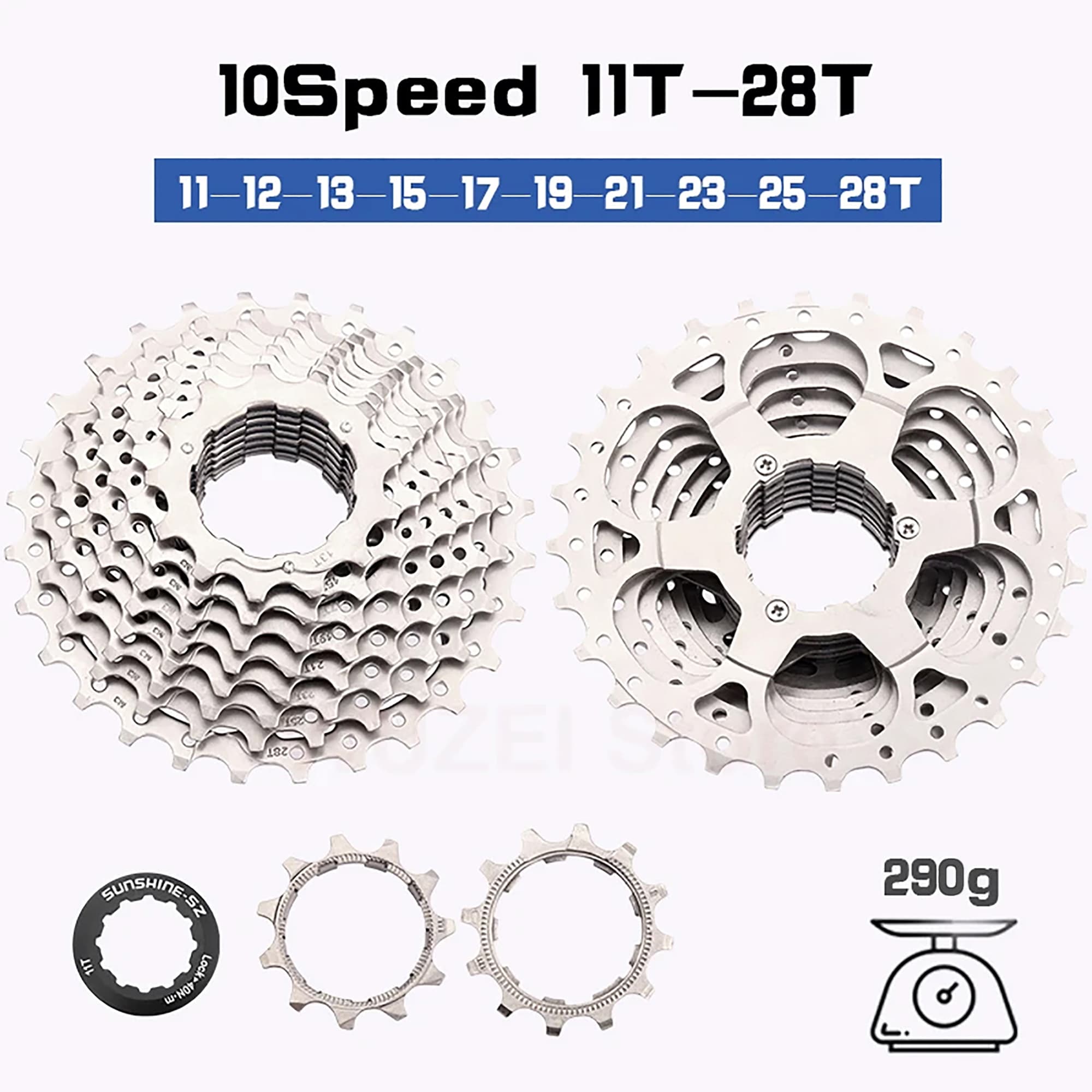 Cassette 10S 11T-28T Sunshine Para Bicicleta De Carretera - 2