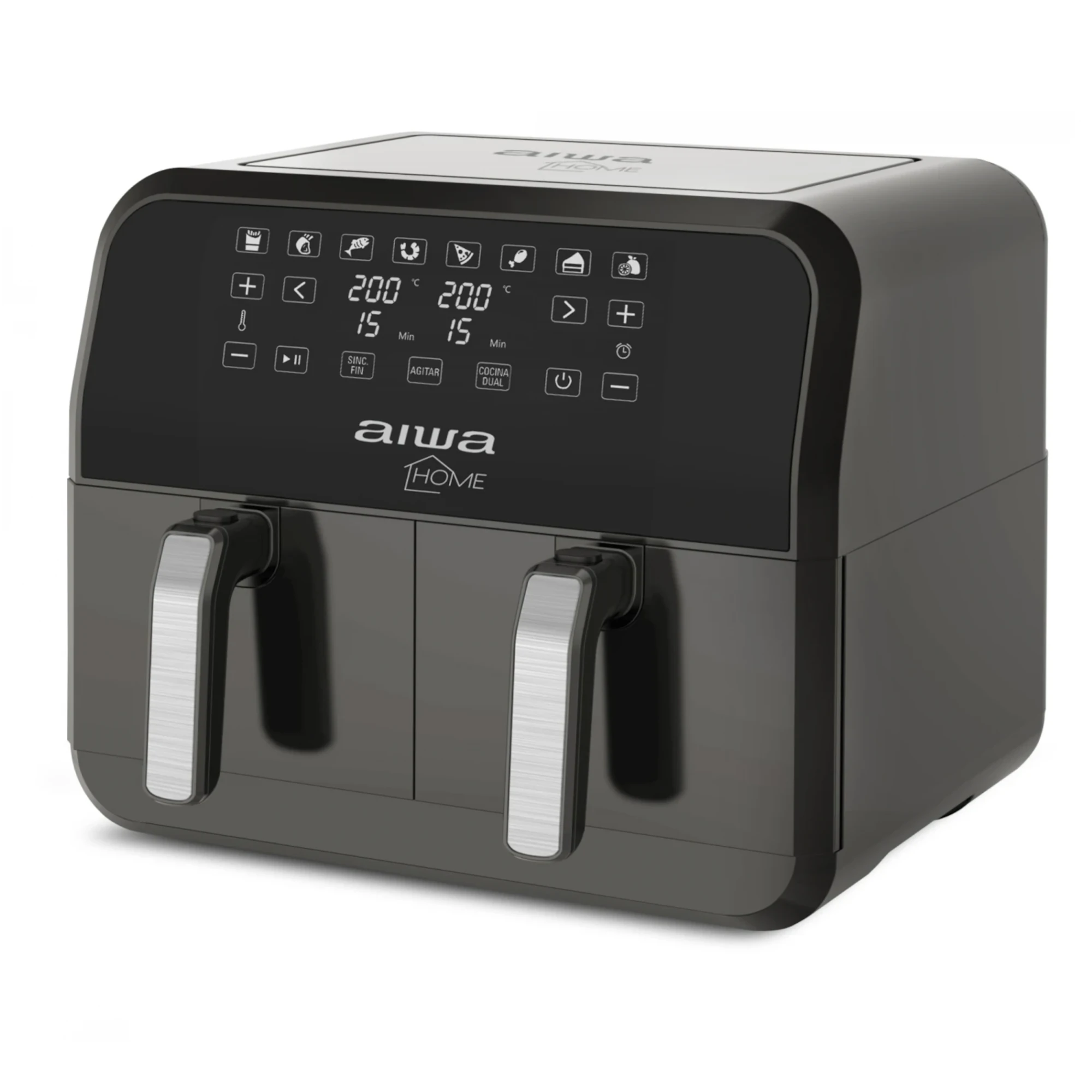 Freidora Sin Aceite Aiwa Haft8003 200°c 8L Dos Canastos - 2