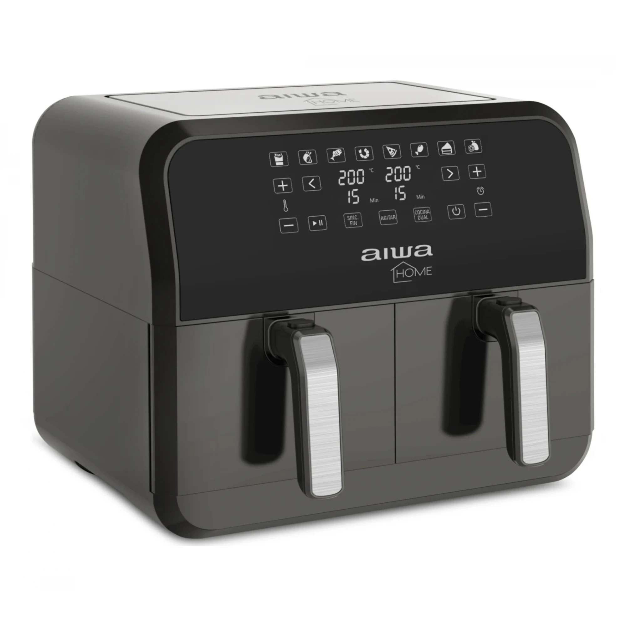 Freidora Sin Aceite Aiwa Haft8003 200°c 8L Dos Canastos - 3