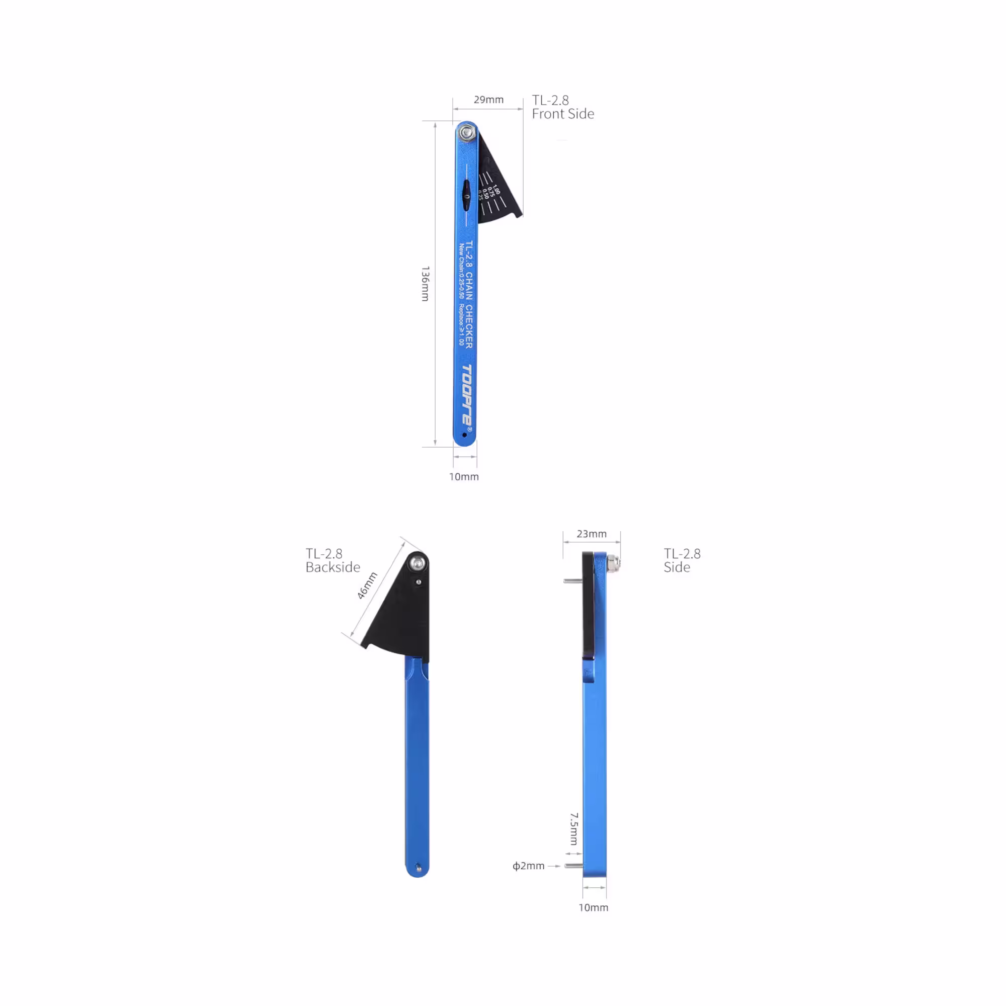 Medidor De Cadenas Para Bicicletas Toopre Tl-2.8 - 6