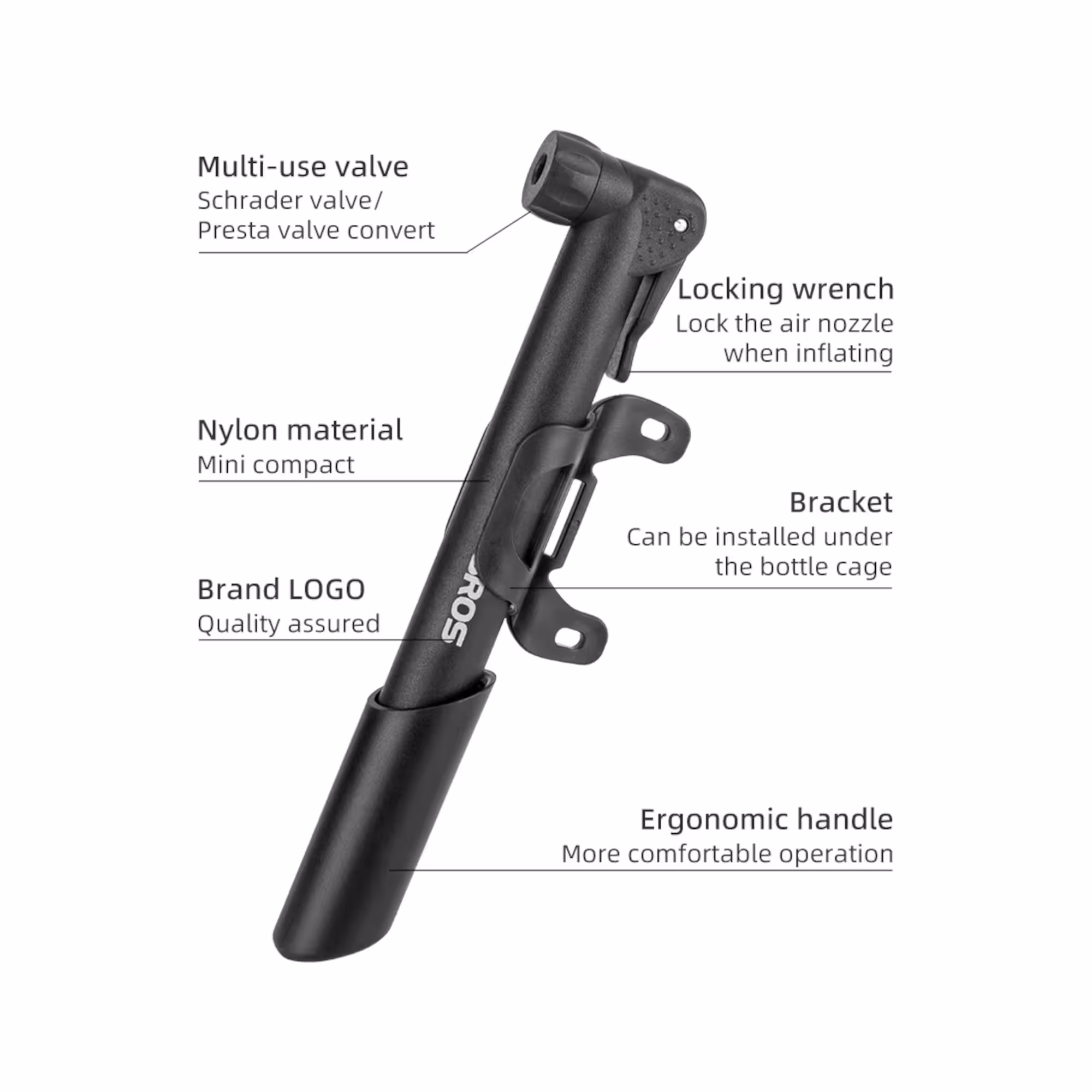 Inflador Para Bicicleta Rockbros Presta Schrader 80psi - 6