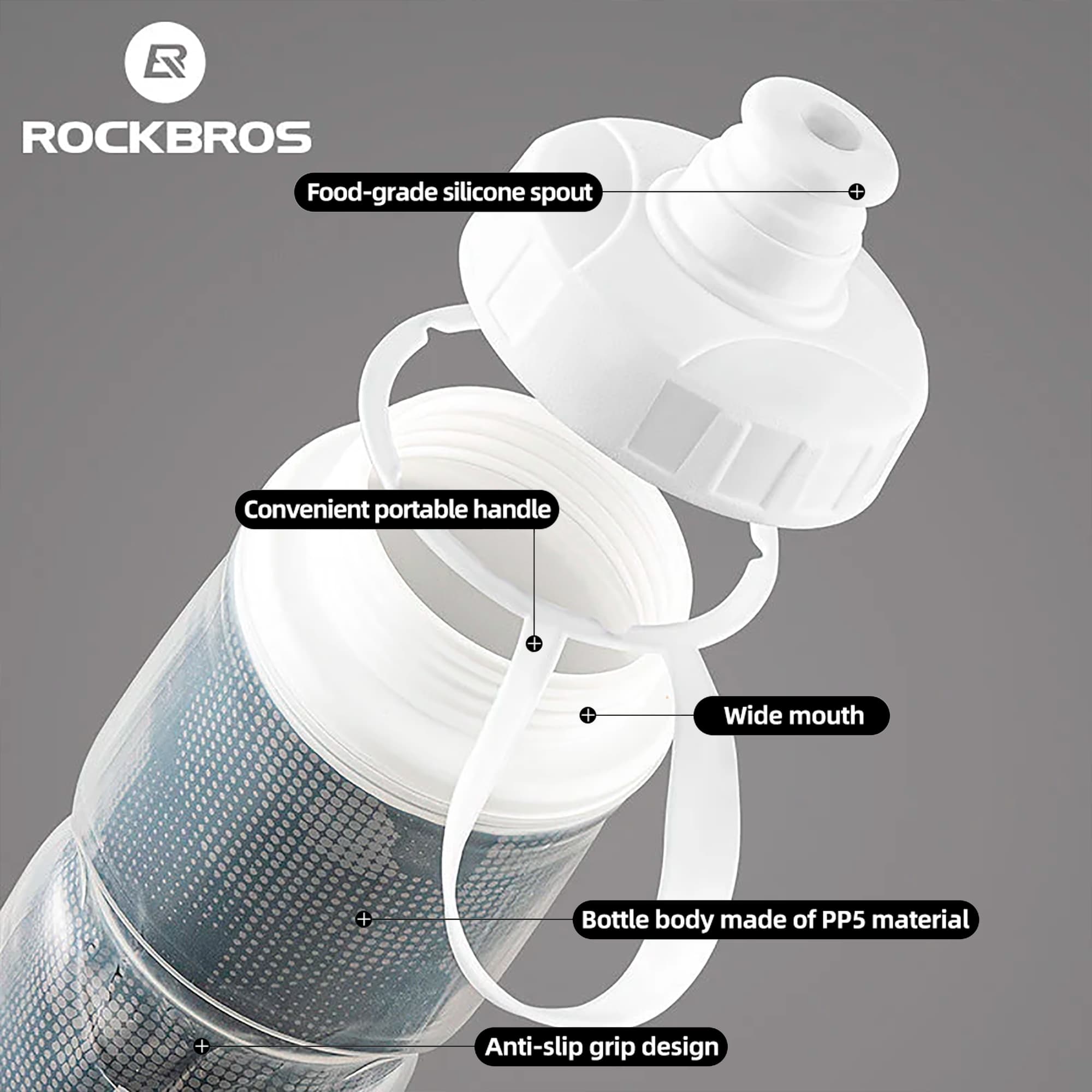 Caramañola Térmica Rockbros 670ml Ergonómica Antideslizante - 7