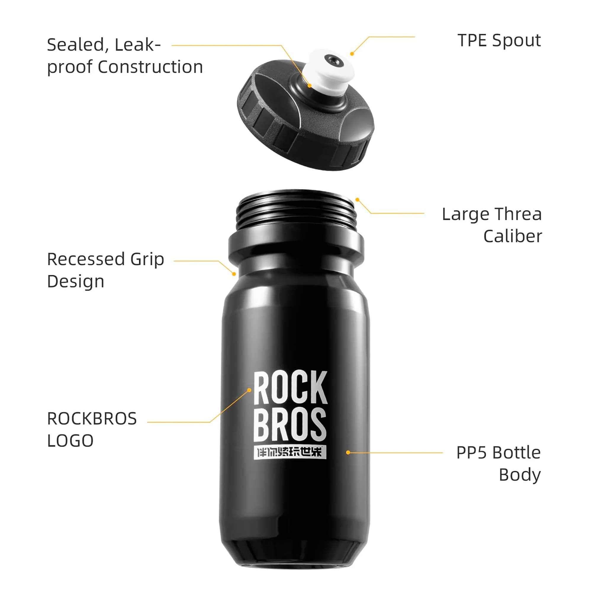 Caramañola Rockbros 600ml Ergonómica - 4