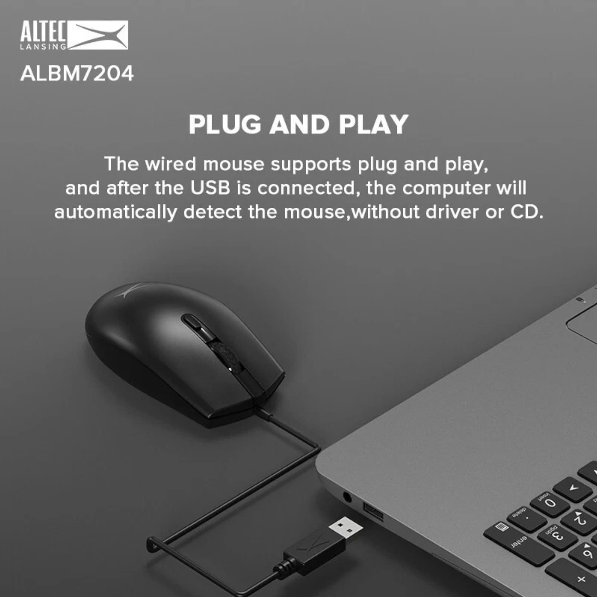 Mouse Cableado Altec Lansing Albm7204 Usb 2400dpi - 4