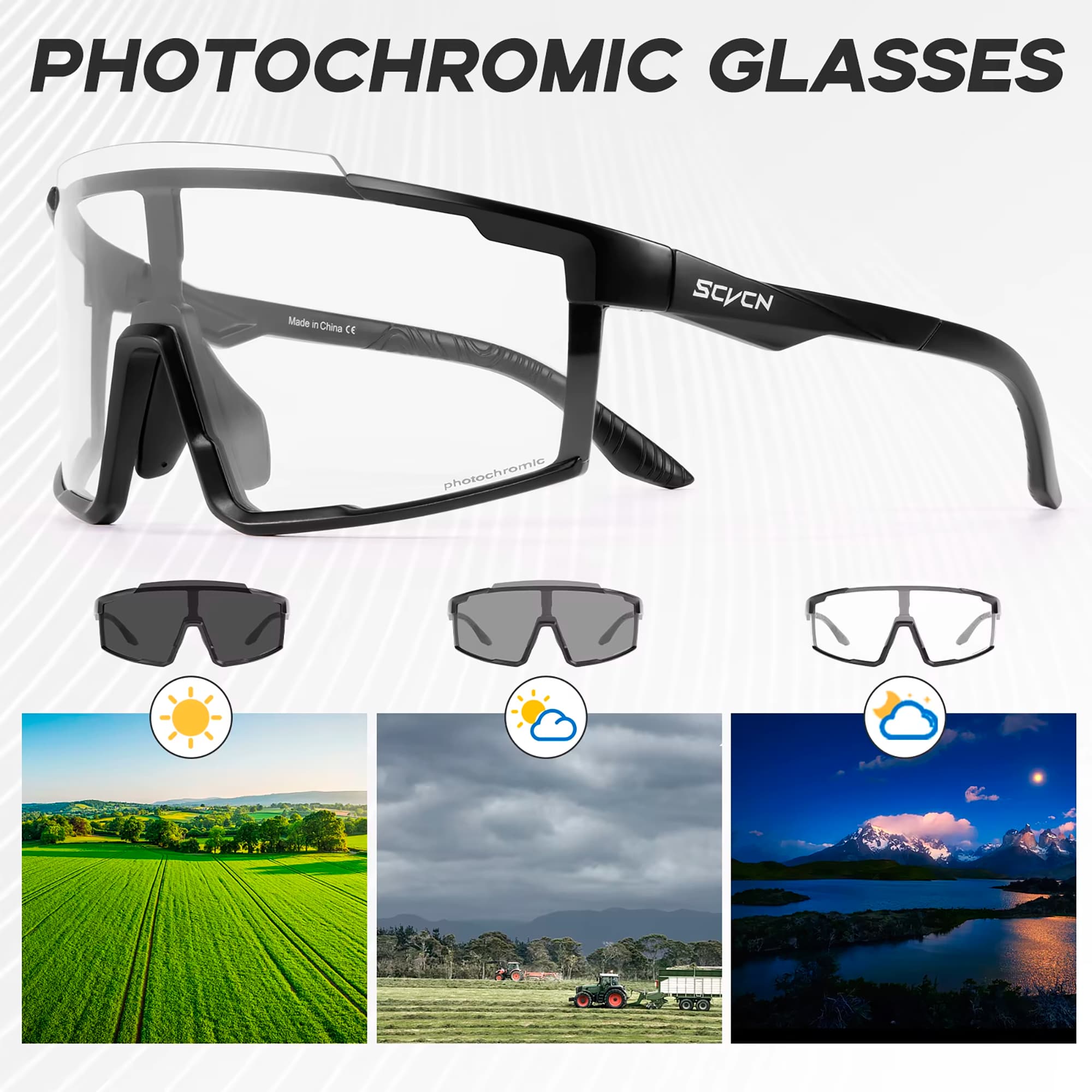 Lentes Deportivos Fotocromáticos Scvcn Uv400 - 2