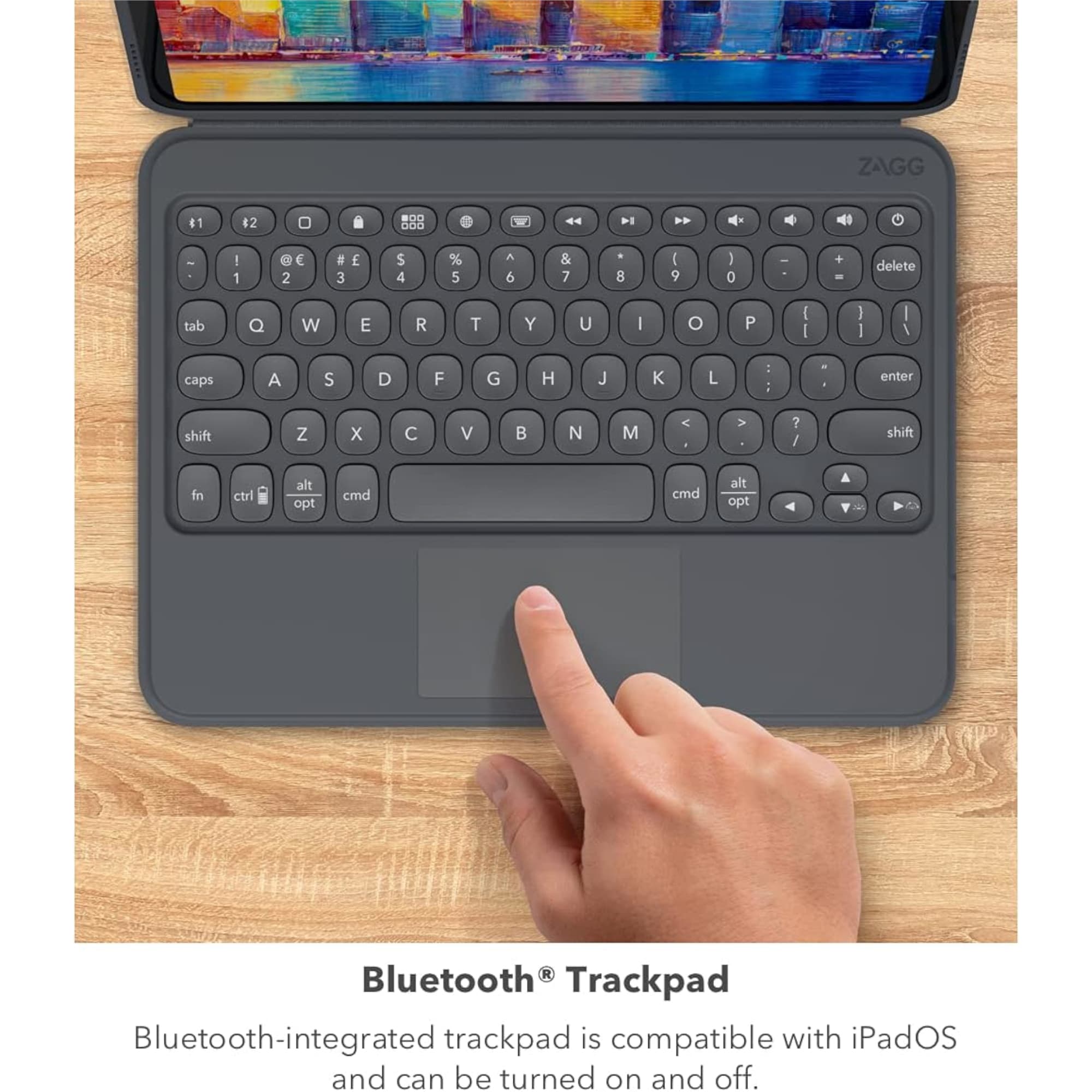 Estuche Para iPad 10.2'' Con Teclado y Trackpad Zagg Pro Keys - 7