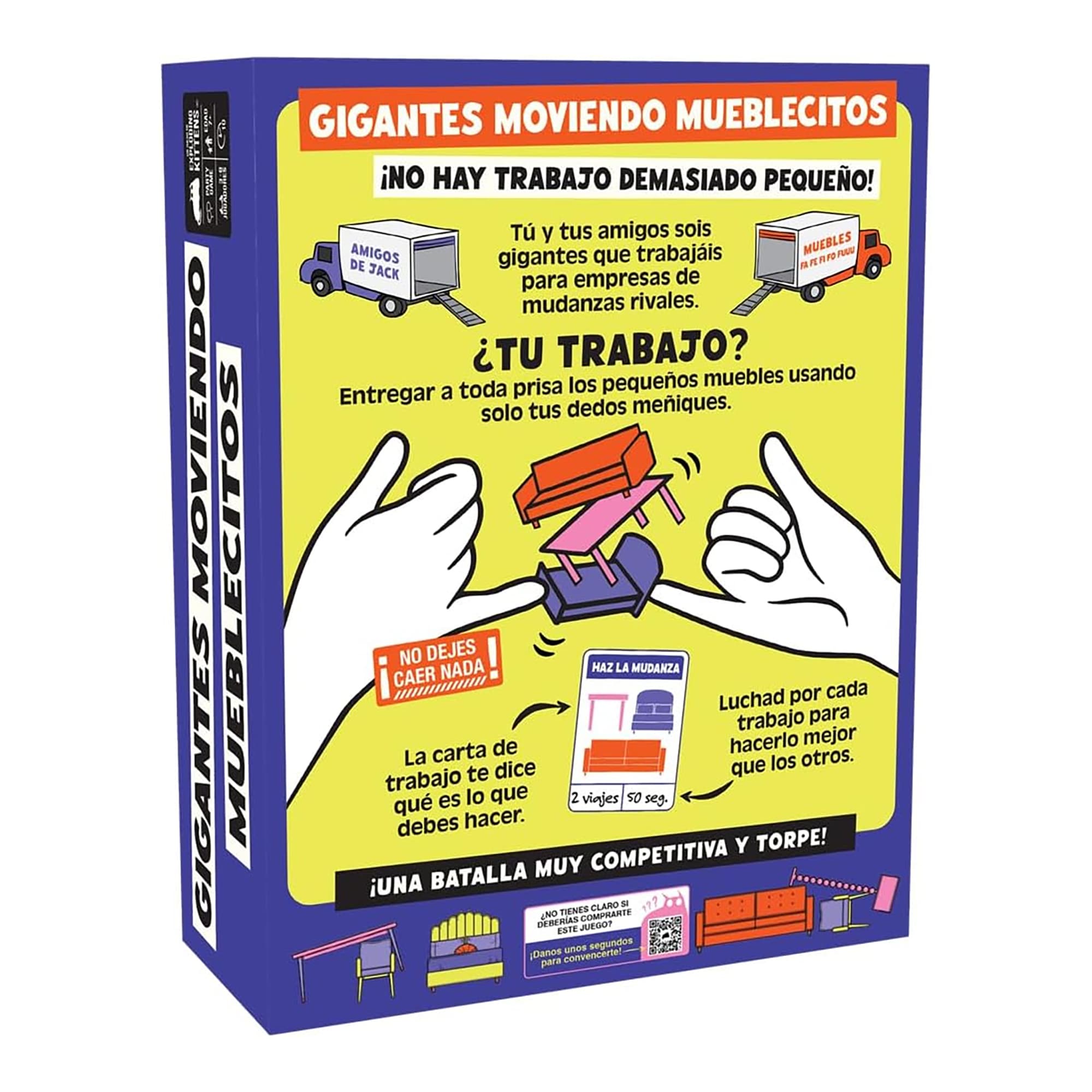 Juego De Mesa Exploding Kittens Gigantes Moviendo Mueblecitos +7 - 4