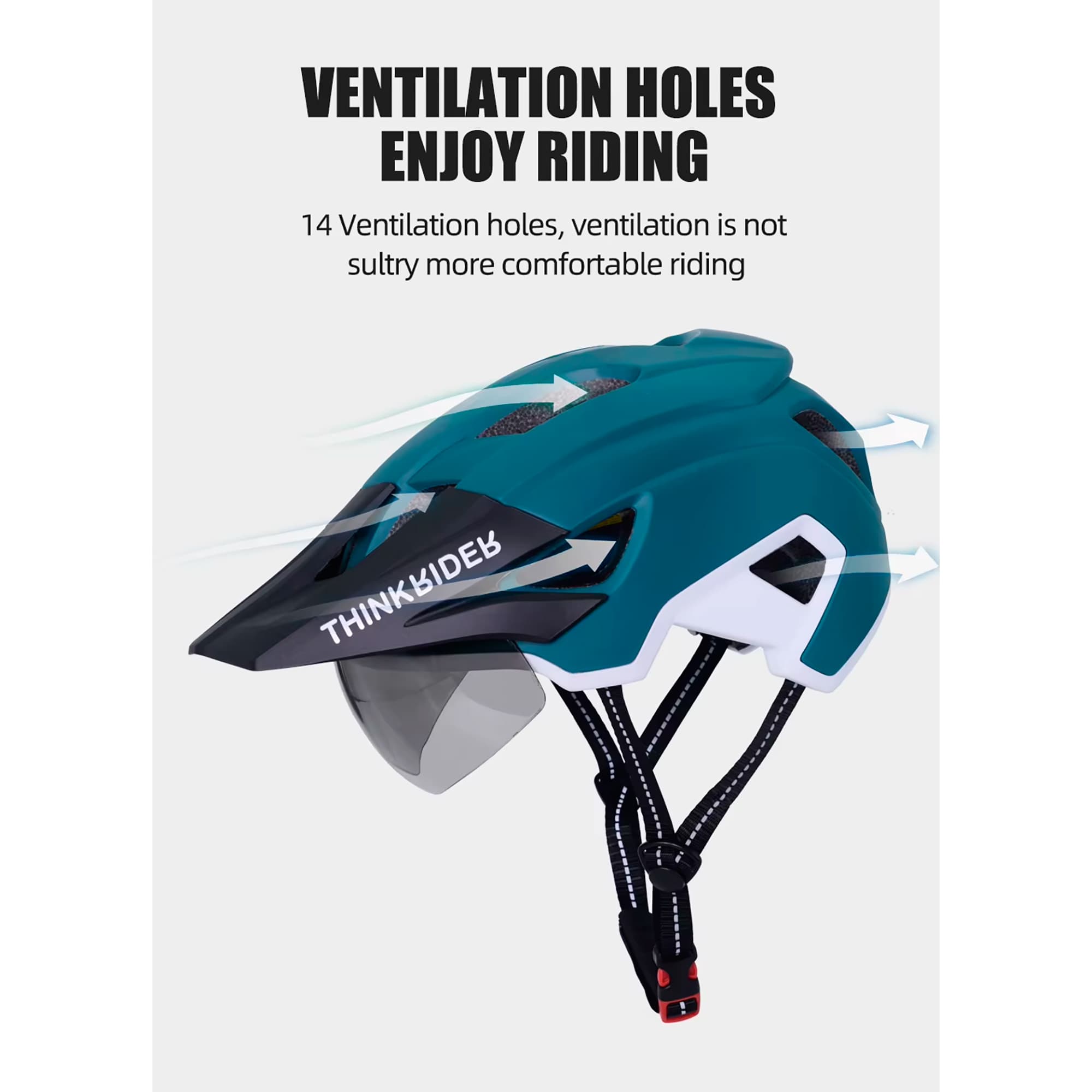 Casco Para Ciclista Con Visor Y Luz Thinkrider HT-30 - 4