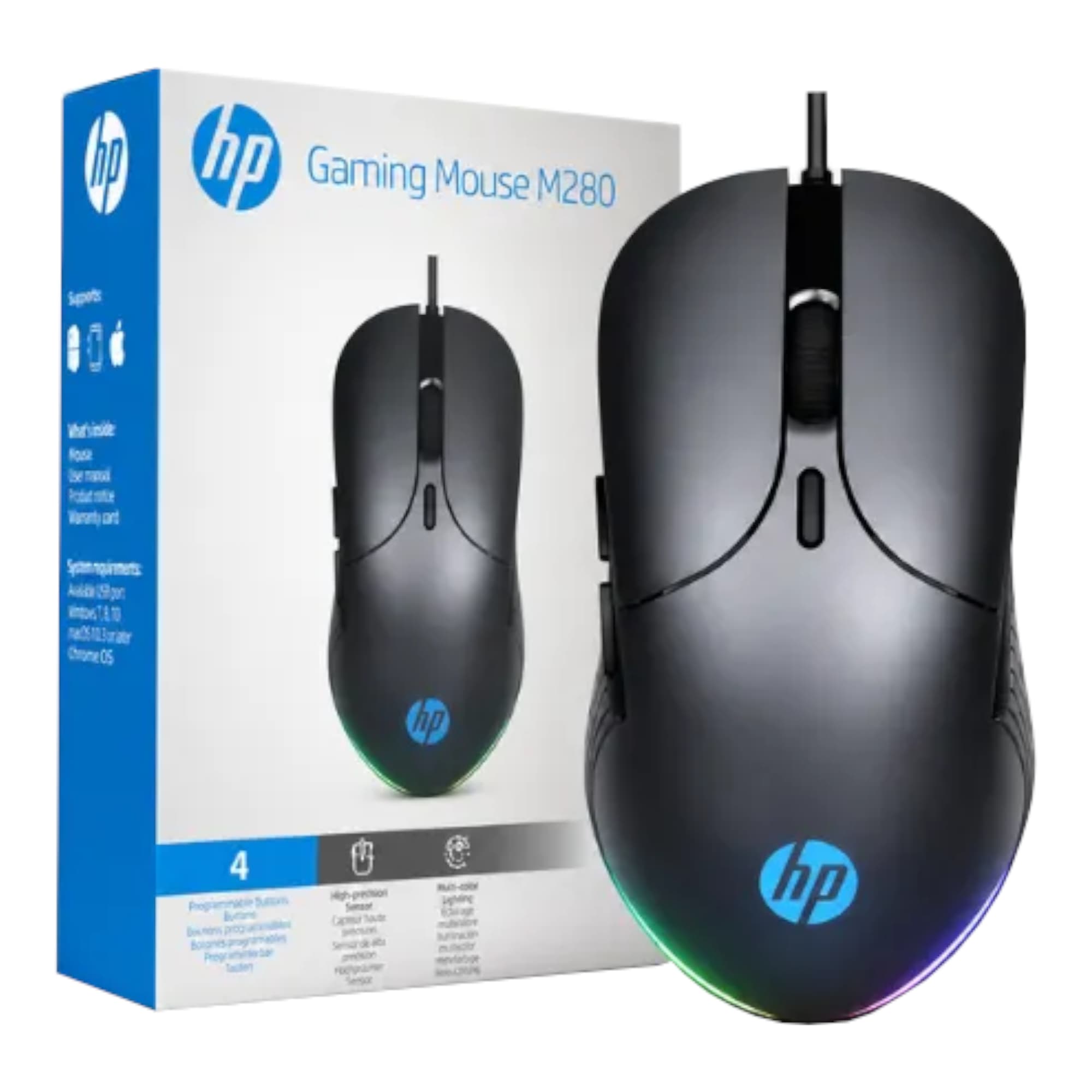 Mouse Gaming Usb Hp M280 2400dpi Retroiluminado - 3