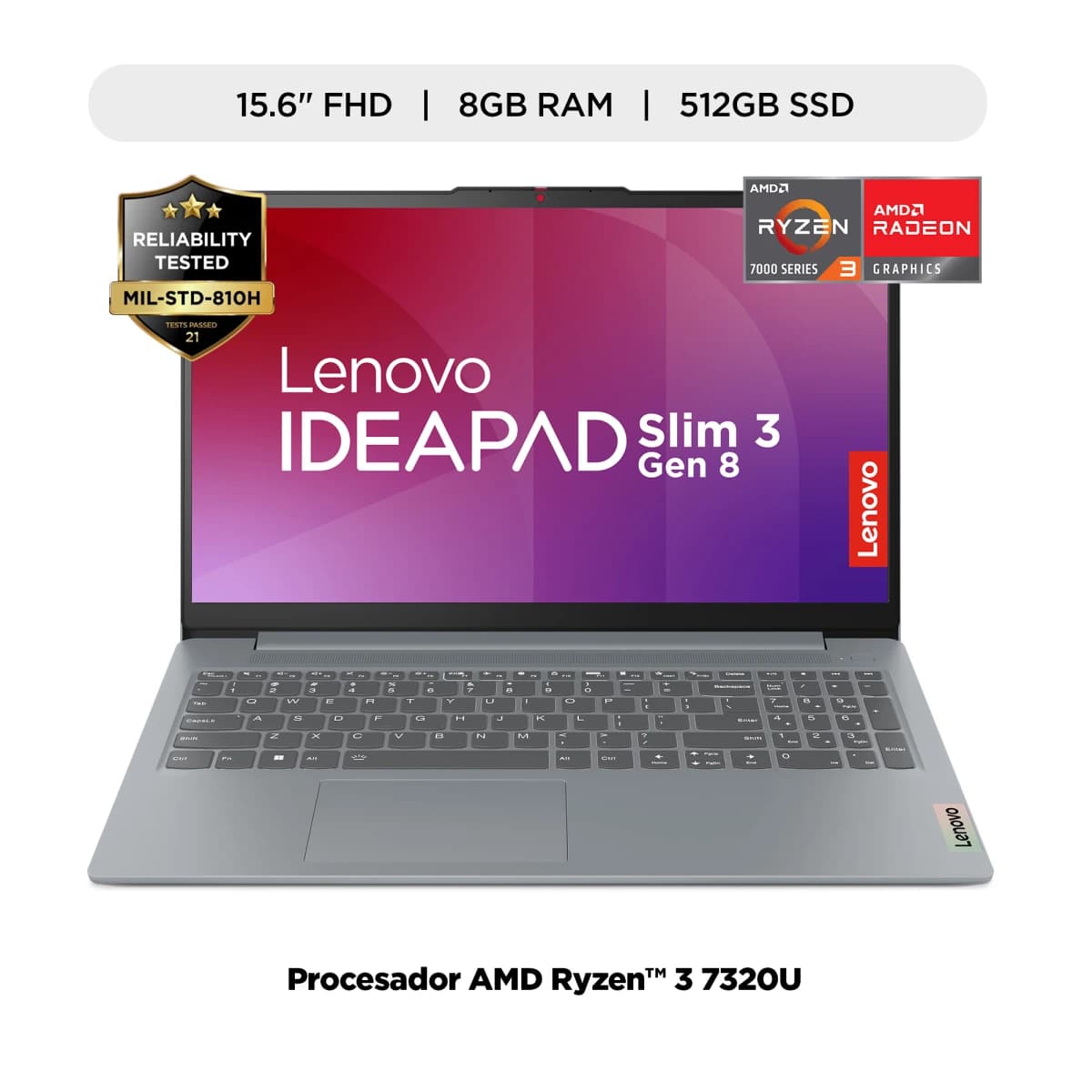 LENOVO IDEAPAD SLIM 3 15AMN8, AMD RYZEN™ 3 7320U  15.6" FHD 