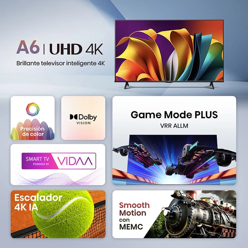 SMART TV HISENSE 55" SERIE A6N  4K ULTRA UHD - 4