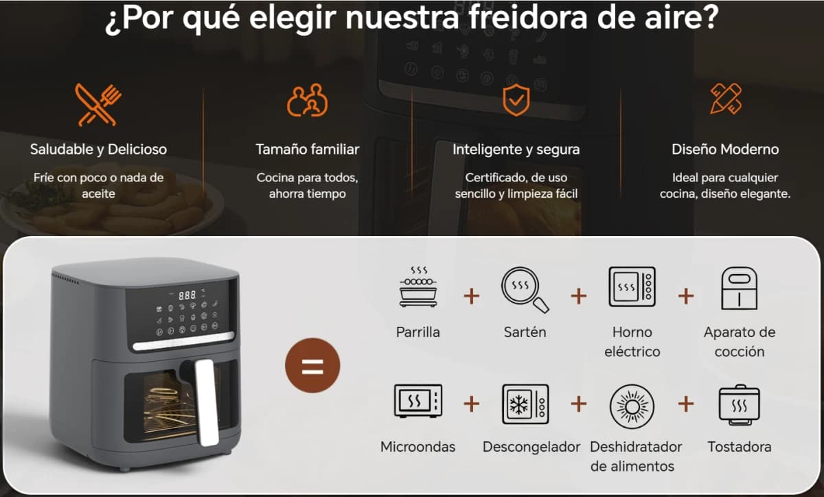 HONOR CHOICE AIR FRYER GREY - 6