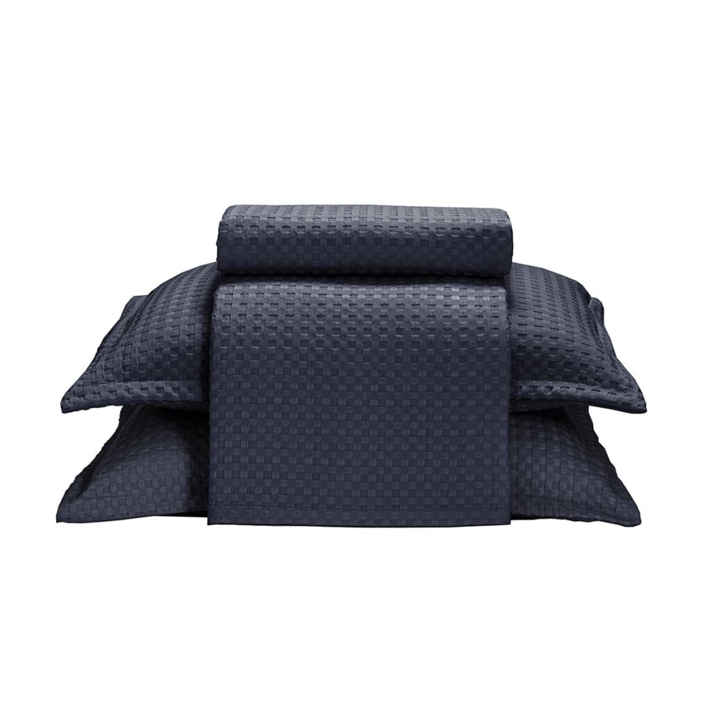 Juego Colcha y Funda Dohler Provenza King 100% Microfibra - AZUL MARINO - 2
