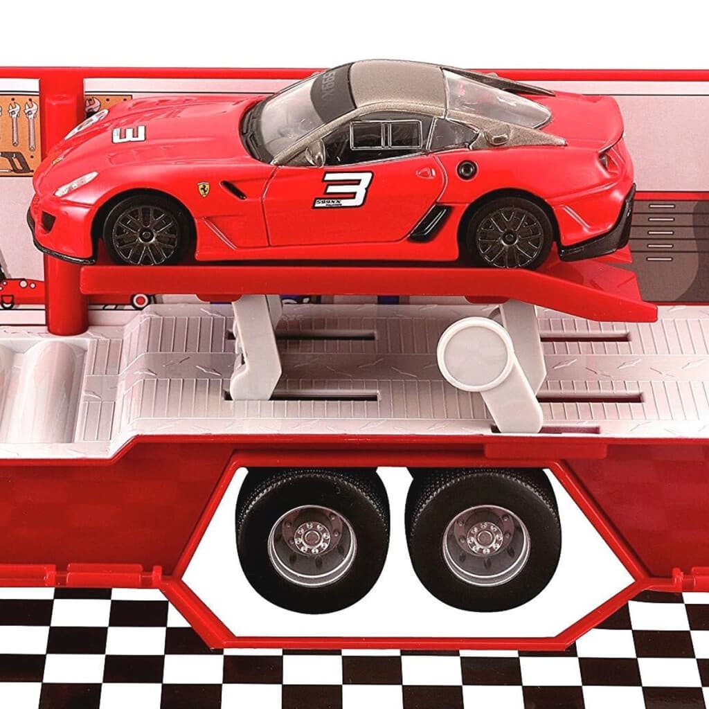 Bburago Camión Transportador de Vehículos Juguete Ferrari Escala 1:43 - 4