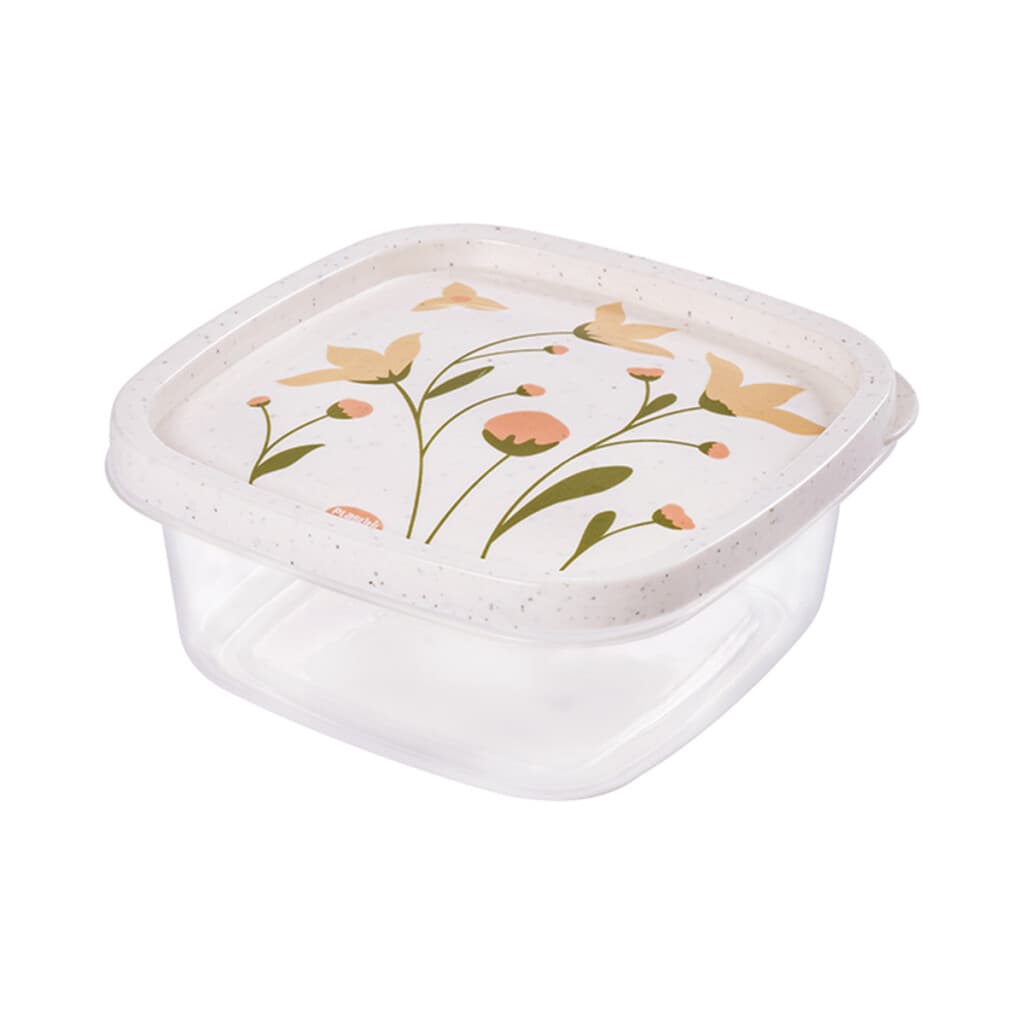 Pote Plástico Varios Diseños 580 ml - FLOR BORDO - 1
