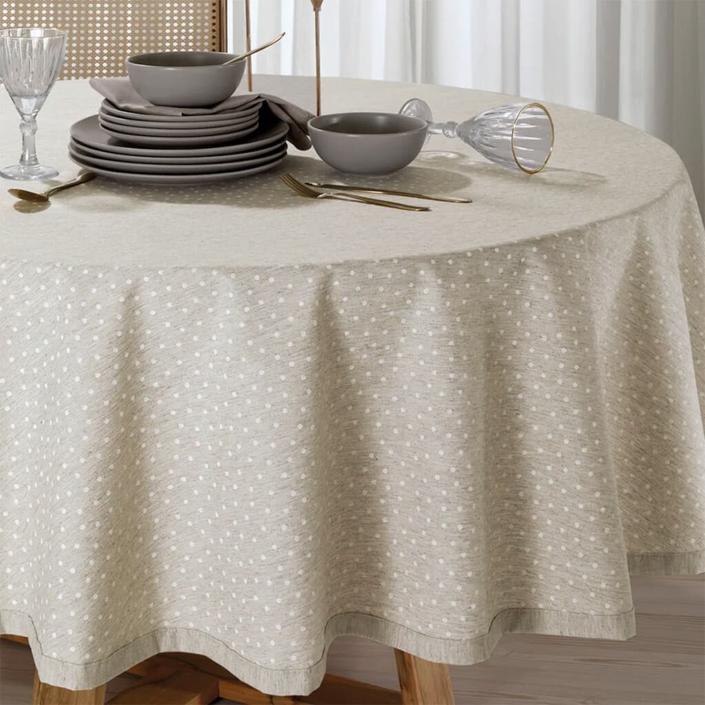 Mantel Redondo Lino Clean Dohler 200 cm - LUNARES - 3