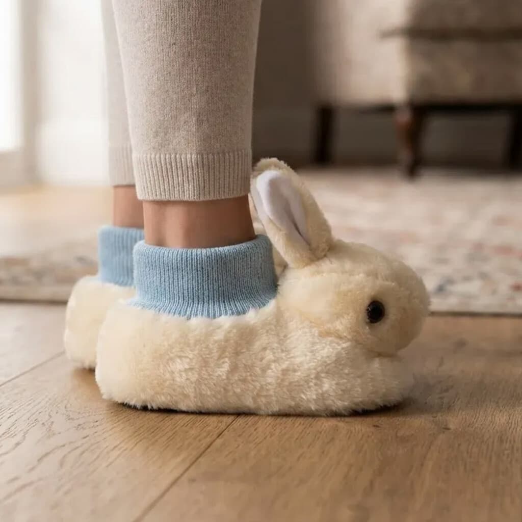 Pantufla Peluda Conejo Beige o Marrón T 24-29 - BEIGE - 1