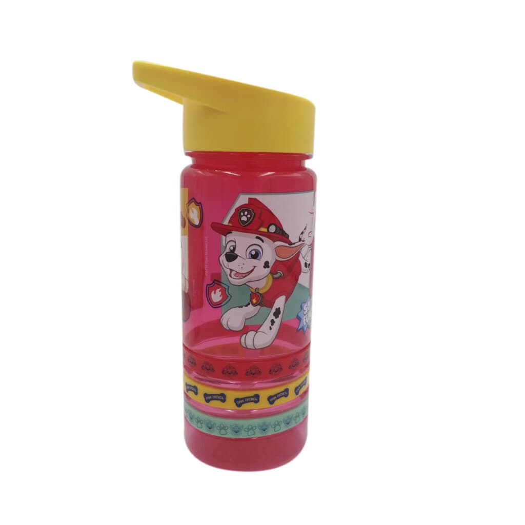Botella Plástica con Pajita Paw Patrol 500 ml + 3 Pulseras Goma - 2