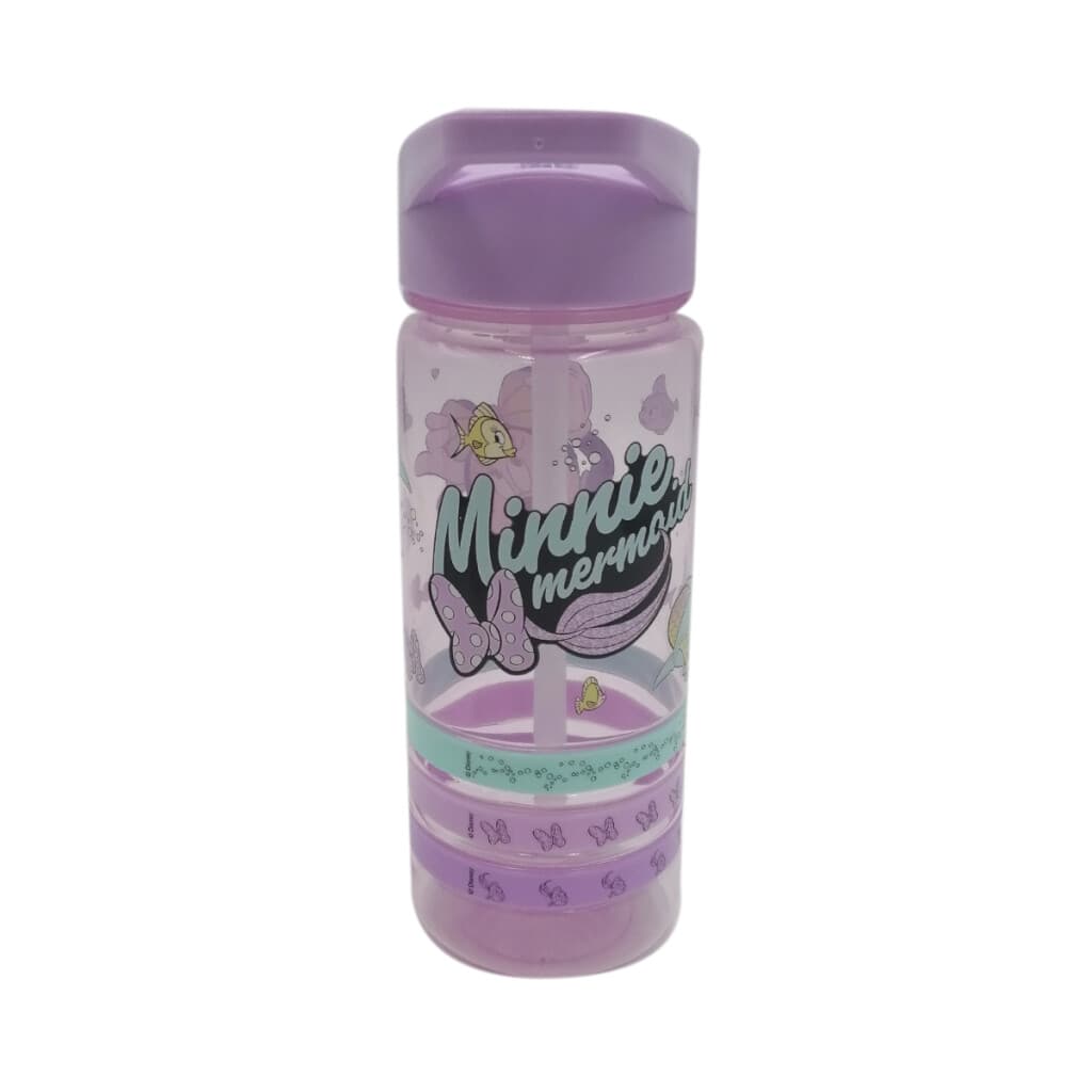 Botella Plástica con Pajita Minnie 500 ml + 3 Pulseras Goma - 3
