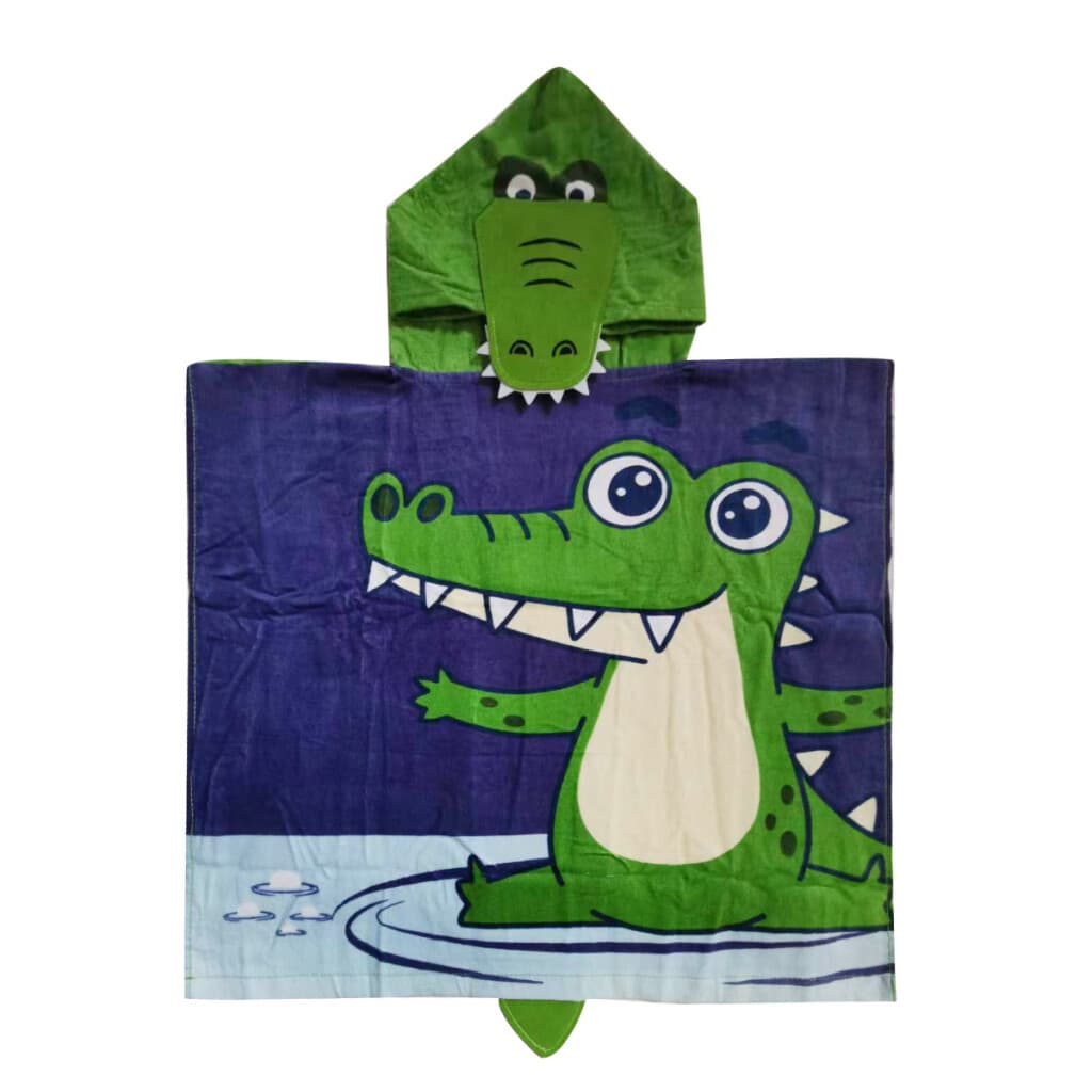 Bata Poncho con Forma Infantil Varios Diseños 100% Algodón 60 x 60 cm - COCODRILO - 2