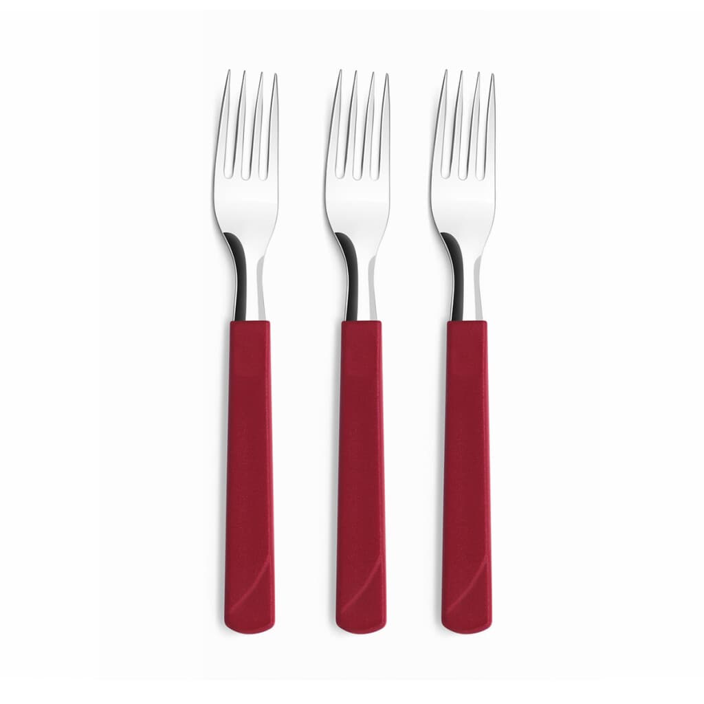 Set X3 Tenedores Treviso de Simonaggio - ROJO - 2