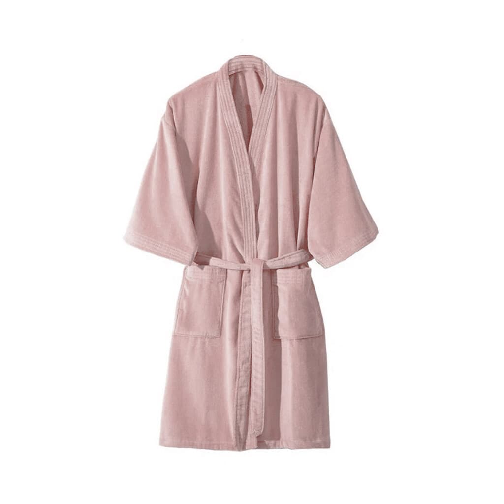 Bata Baño Dohler Velour 100% Algodón Talle P al XXG - ROSA CLARO - M - 2