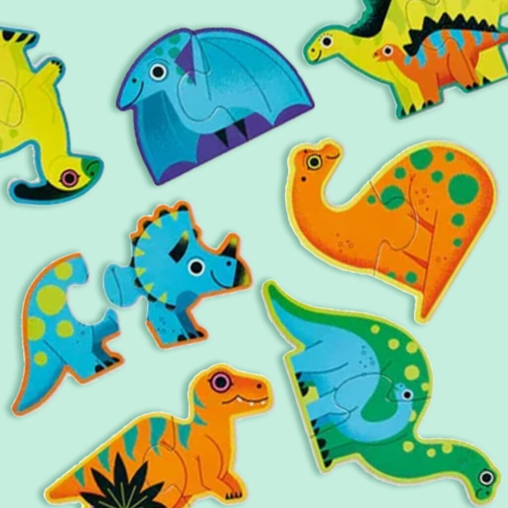 10 Puzzle Crocodile Creek De 2 Piezas Cada Uno - Dinosaurios - 1