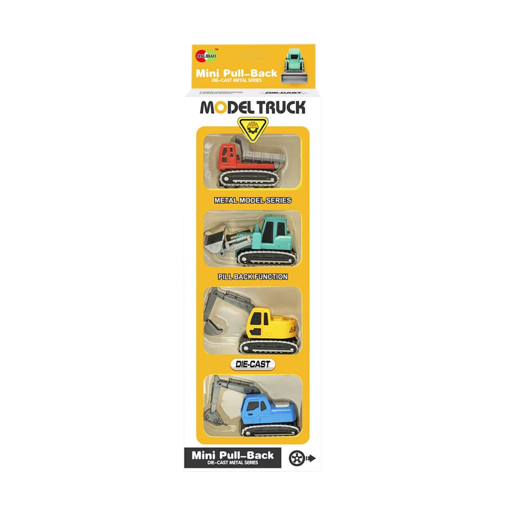 Set 4 Vehículos De Construcción Plástico 3+ Años