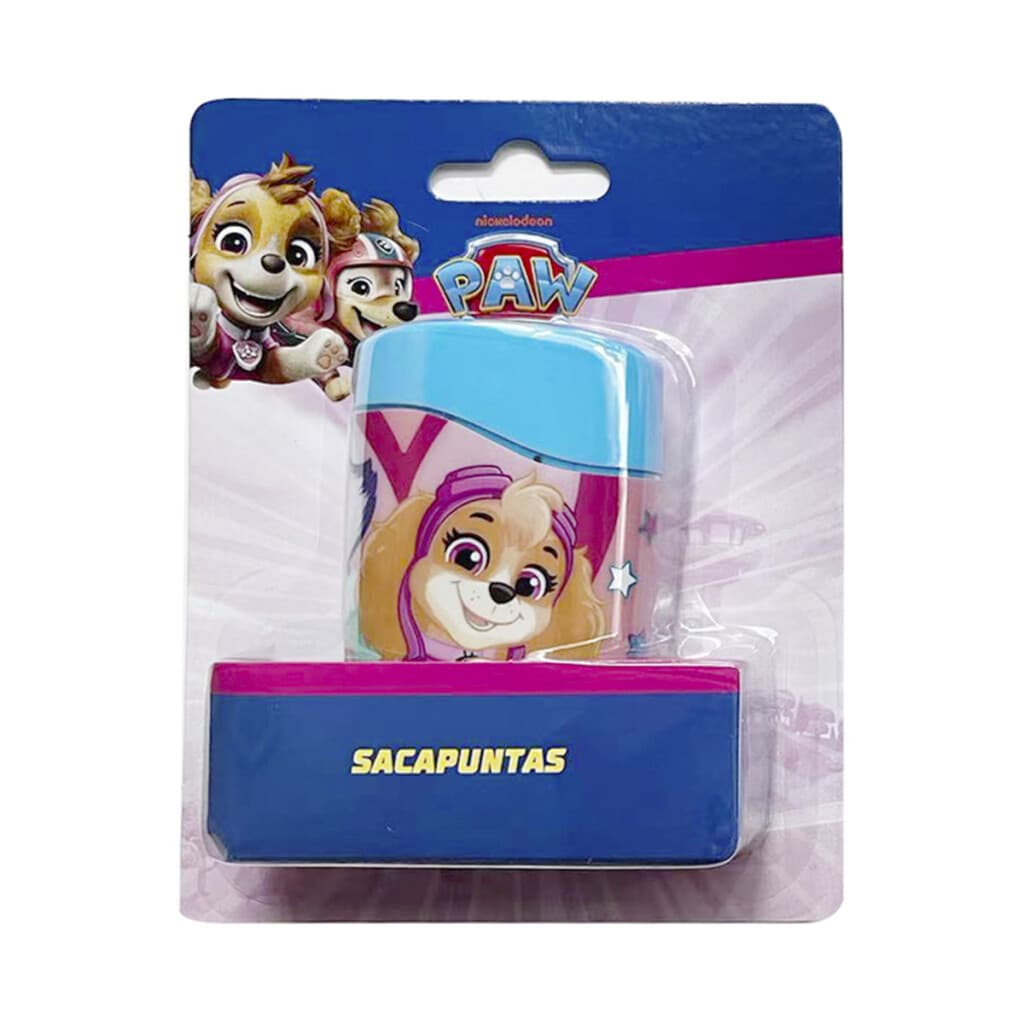 Sacapuntas Paw Patrol con Deposito y 2 Agujeros - AZUL/ROSA