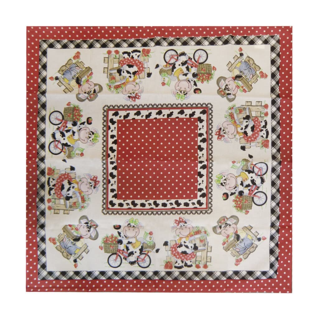 Mantel Atenas Dohler 78 x 78 cm 100% Algodón - VAQUITAS LEA 01 - 2