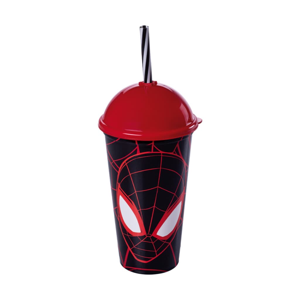 Vaso Plástico Milk Shake con Pajita 500 ml - Spiderman Surtidos - 3