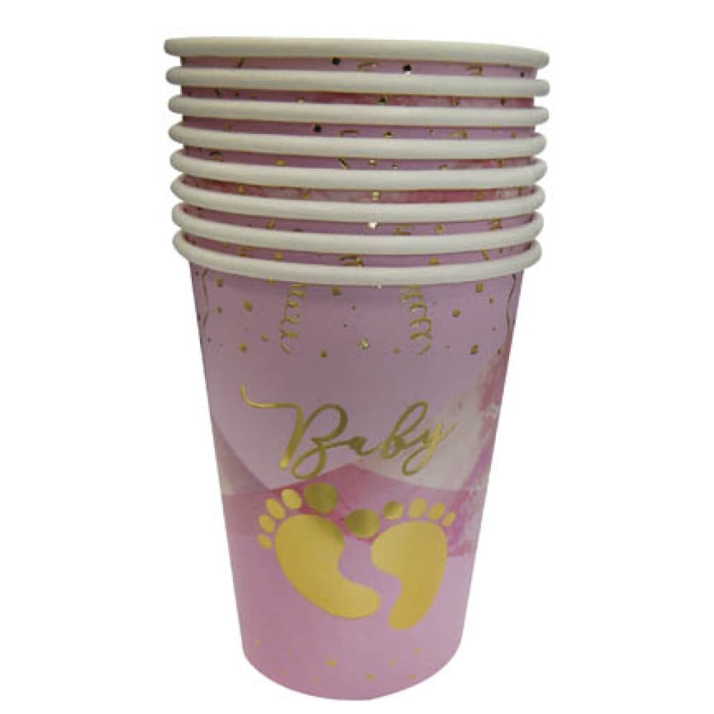 Cotillón Vaso Descartable x8 - Baby Rosado - 1