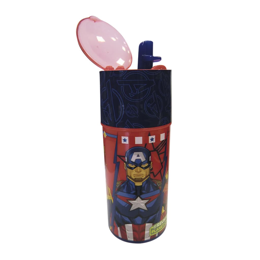Botella con sorbito y Protector 350 ml - Capitán América - 2