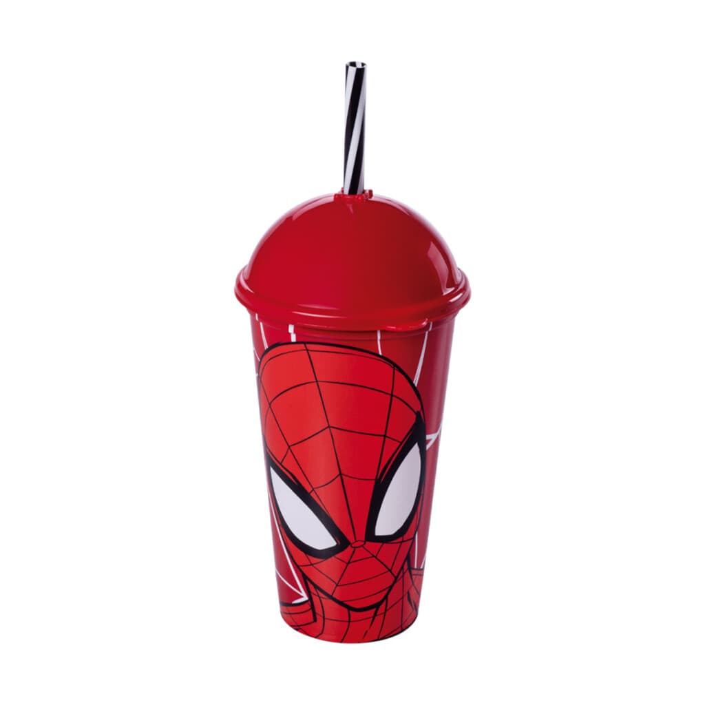 Vaso Plástico Milk Shake con Pajita 500 ml - Spiderman Surtidos - 4